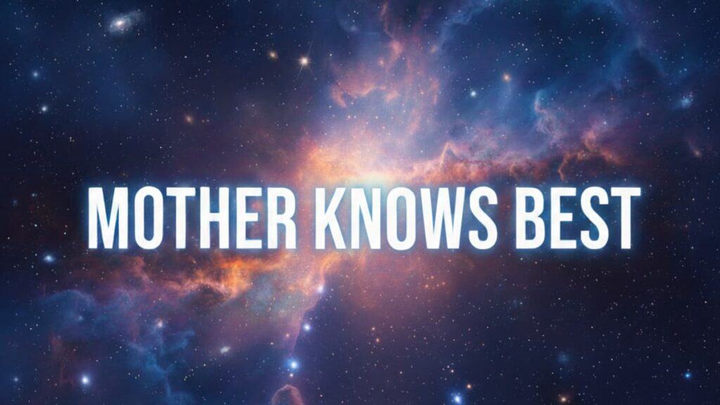 Stephen Gordon's "Mother Knows Best" cosmic-themed artwork for inspiring confidence.
