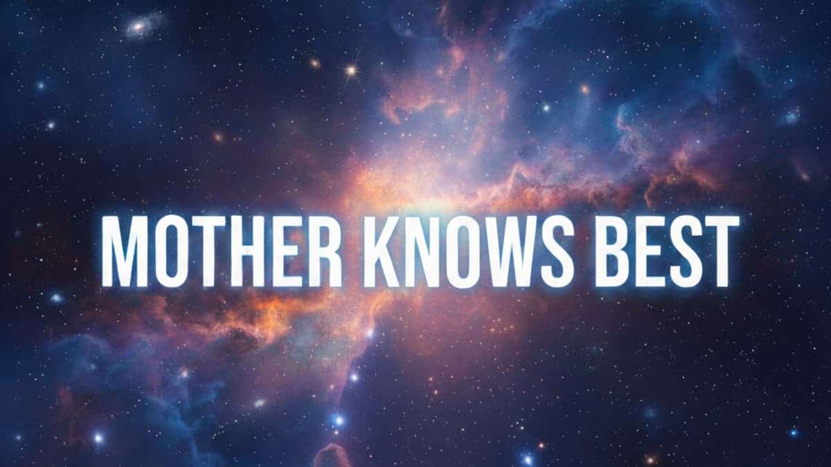 Stephen Gordon's "Mother Knows Best" cosmic-themed artwork for inspiring confidence.